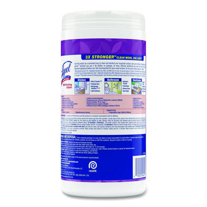 Disinfecting Wipes, 1-Ply, 7 x 7.25, Lavender and Cotton Blossom, White, 80 Wipes/Canister