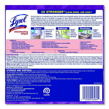 Disinfecting Wipes, 1-Ply, 7 x 7.25, Lavender and Cotton Blossom, White, 80 Wipes/Canister