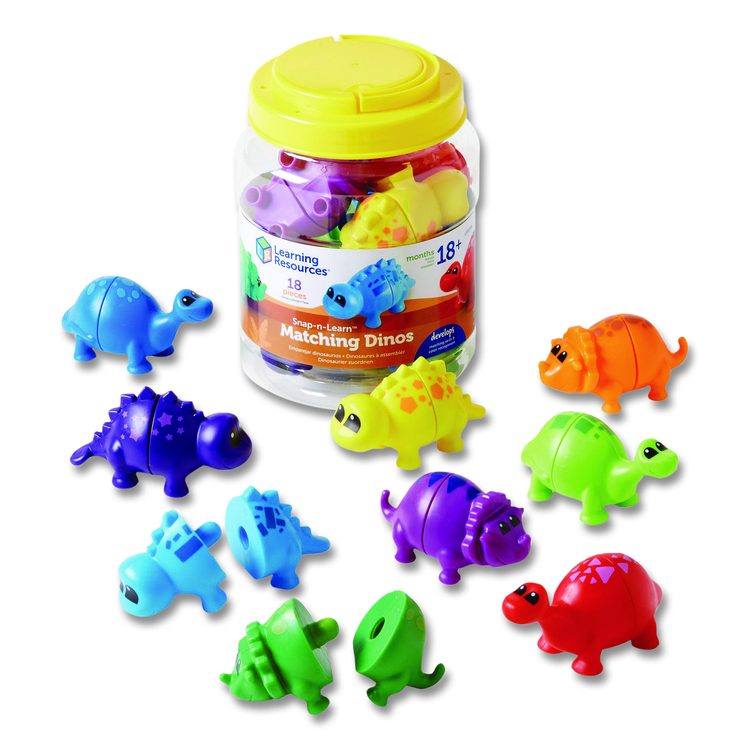 Snap-n-Learn Matching Dinos, Pre-K, 18 Pieces