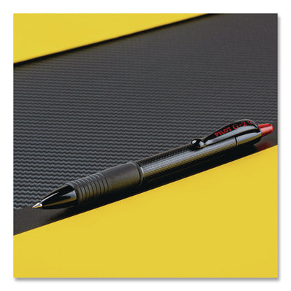G2 Edge Premium Gel Roller Pen, Retractable, Fine 0.7 mm, Red Ink, Black/Red Barrel, Dozen