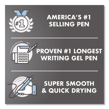 G2 Edge Premium Gel Roller Pen, Retractable, Fine 0.7 mm, Red Ink, Black/Red Barrel, Dozen