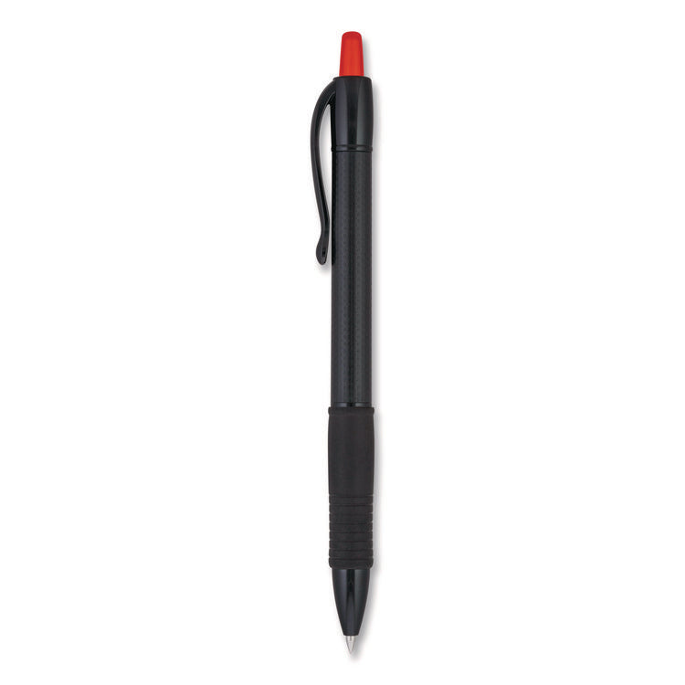 G2 Edge Premium Gel Roller Pen, Retractable, Fine 0.7 mm, Red Ink, Black/Red Barrel, Dozen