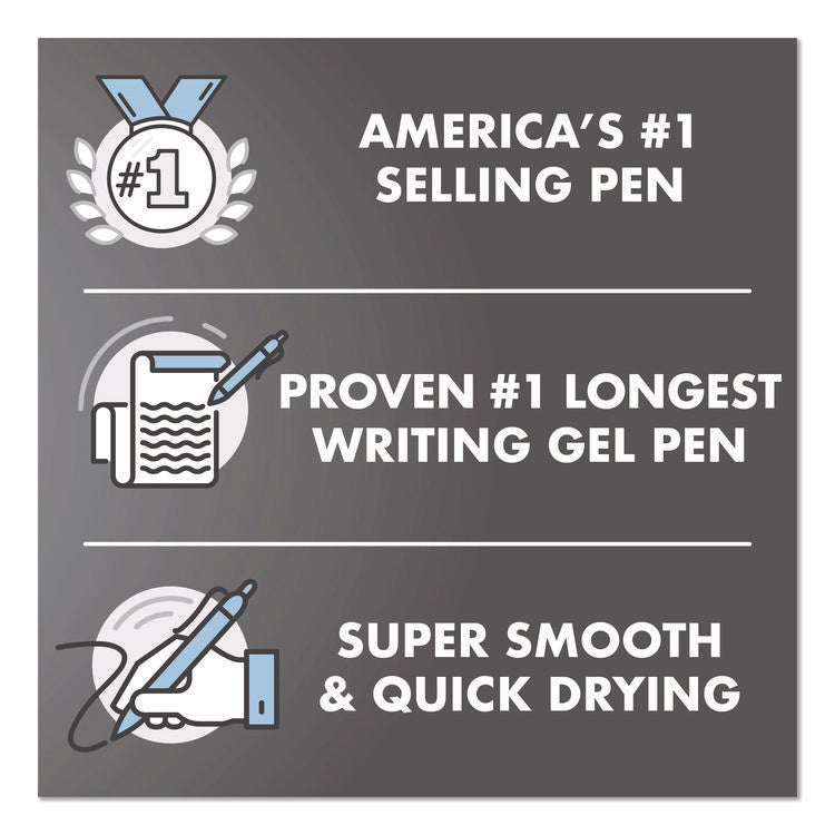 G2 Edge Premium Gel Roller Pen, Retractable, Fine 0.7 mm, Black Ink, White Barrel, Dozen