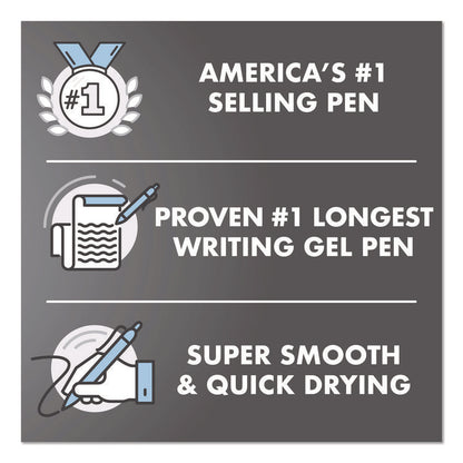 G2 Edge Premium Gel Roller Pen, Retractable, Fine 0.7 mm, Black Ink, White Barrel, Dozen
