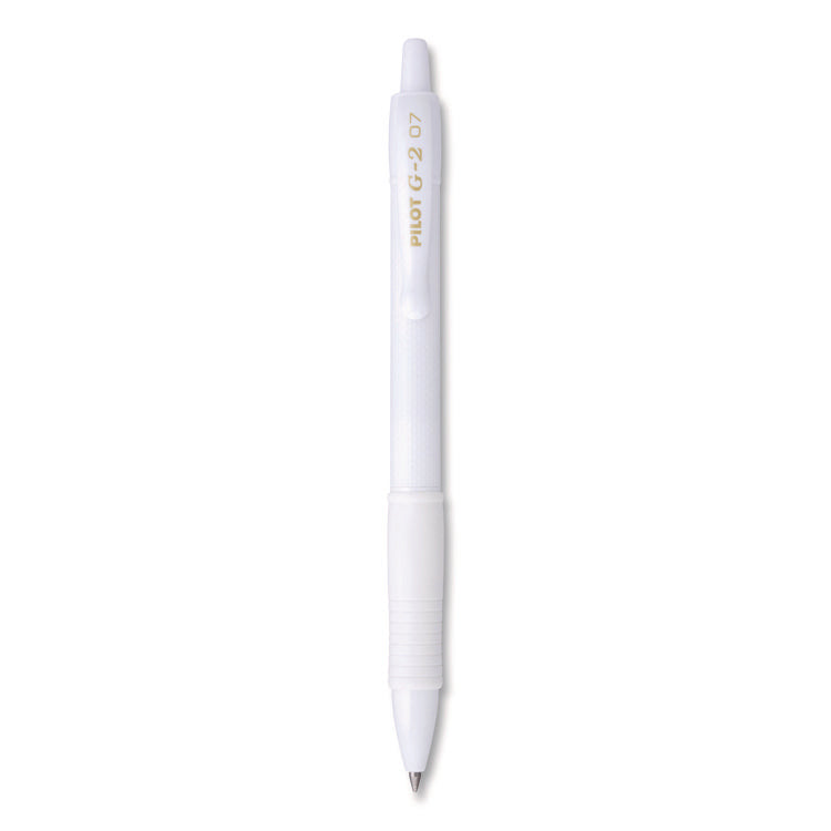 G2 Edge Premium Gel Roller Pen, Retractable, Fine 0.7 mm, Black Ink, White Barrel, Dozen