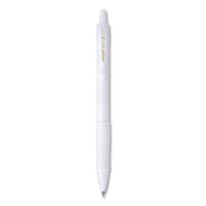 G2 Edge Premium Gel Roller Pen, Retractable, Fine 0.7 mm, Black Ink, White Barrel, Dozen