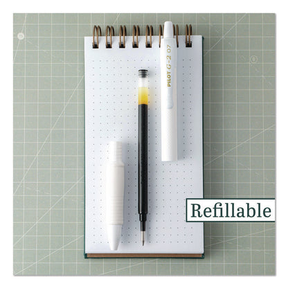 G2 Edge Premium Gel Roller Pen, Retractable, Fine 0.7 mm, Black Ink, White Barrel, Dozen