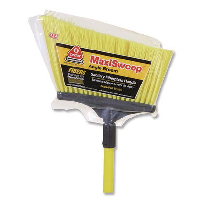 MaxiSweep Angle Broom With Fiberglass Handle, 57" Length, Yellow/Black