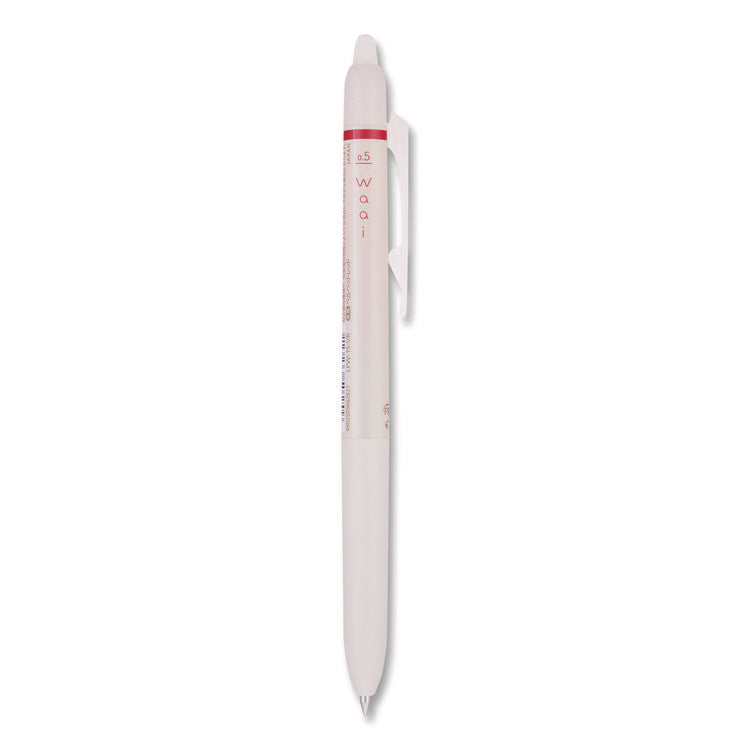 Frixion Waai Erasable Gel Pen, Retractable, Extra Fine 0.5 mm, Cherry Ink, Beige/Cherry Barrel, Dozen