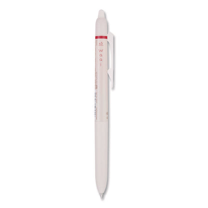 Frixion Waai Erasable Gel Pen, Retractable, Extra Fine 0.5 mm, Cherry Ink, Beige/Cherry Barrel, Dozen
