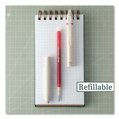 Frixion Waai Erasable Gel Pen, Retractable, Extra Fine 0.5 mm, Cherry Ink, Beige/Cherry Barrel, Dozen