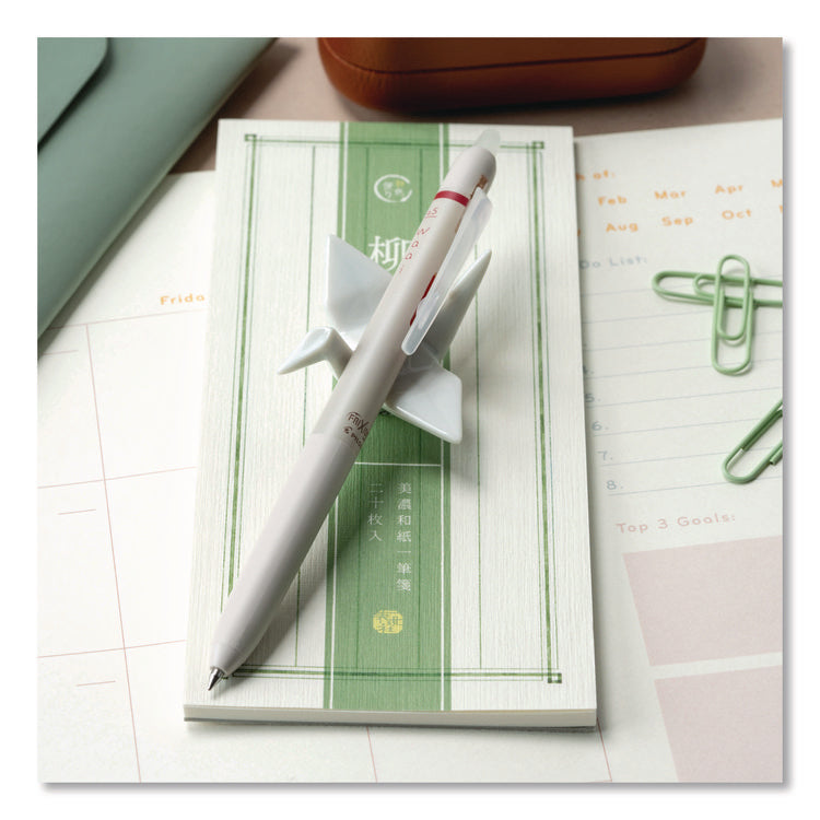 Frixion Waai Erasable Gel Pen, Retractable, Extra Fine 0.5 mm, Cherry Ink, Beige/Cherry Barrel, Dozen