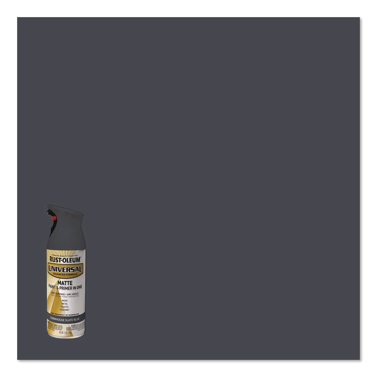 Universal Premium Spray Paint, Matte Slate Blue, 12 oz Aerosol Can, 6/Carton