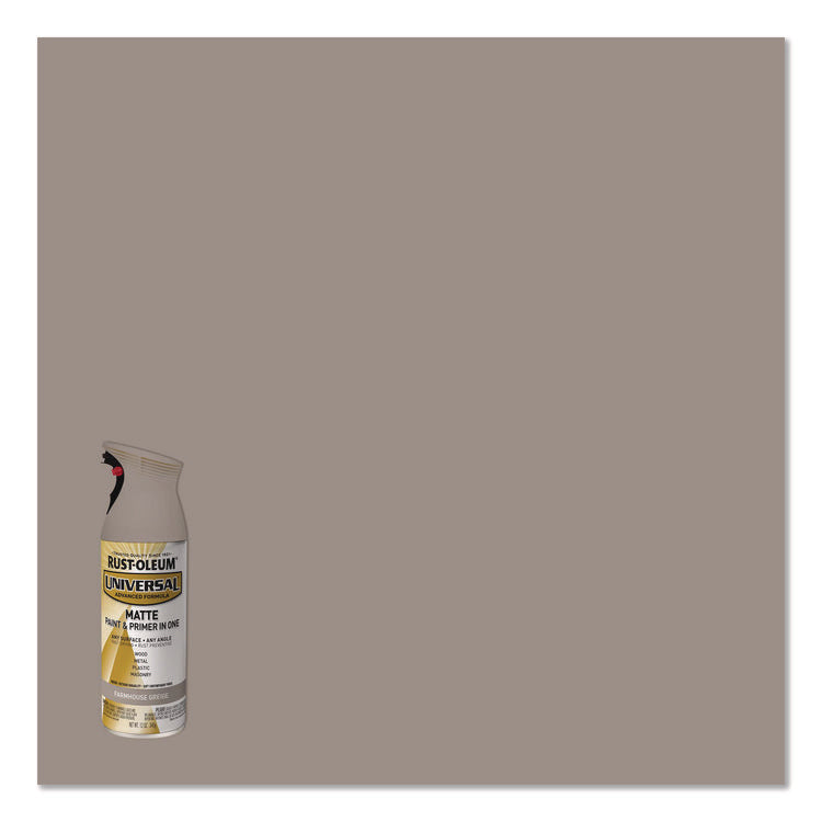 Universal Premium Spray Paint, Matte Greige, 12 oz Aerosol Can, 6/Carton