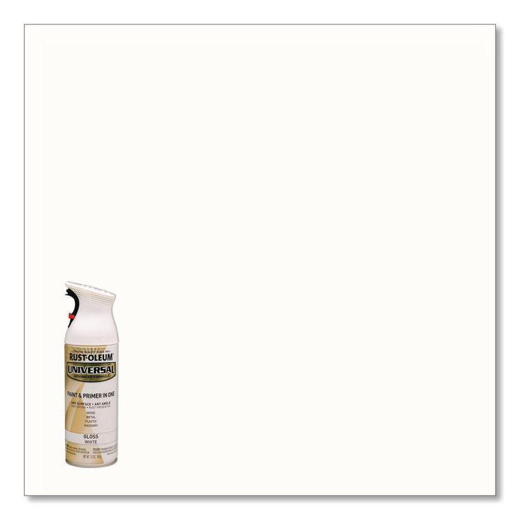 Universal Premium Spray Paint, Gloss White, 12 oz Aerosol Can, 6/Carton