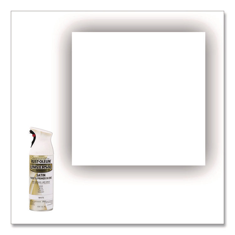 Universal Premium Spray Paint, Satin White, 12 oz Aerosol Can, 6/Carton