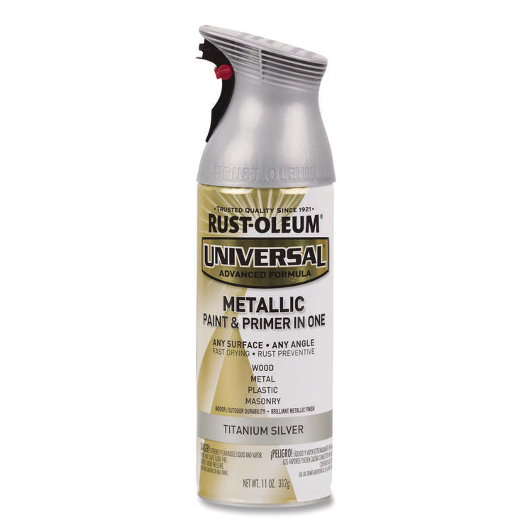Universal Premium Spray Paint, Metallic Silver, 12 oz Aerosol Can