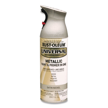 Universal Premium Spray Paint, Satin Nickel, 12 oz Aerosol Can