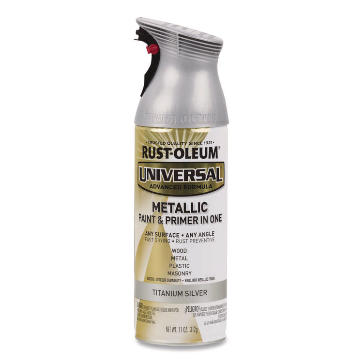 Universal Premium Spray Paint, Metallic Silver, 12 oz Aerosol Can, 6/Carton