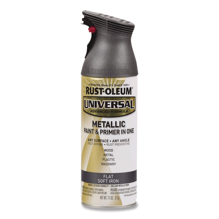 Universal Premium Spray Paint, Flat Iron, 12 oz Aerosol Can, 6/Carton