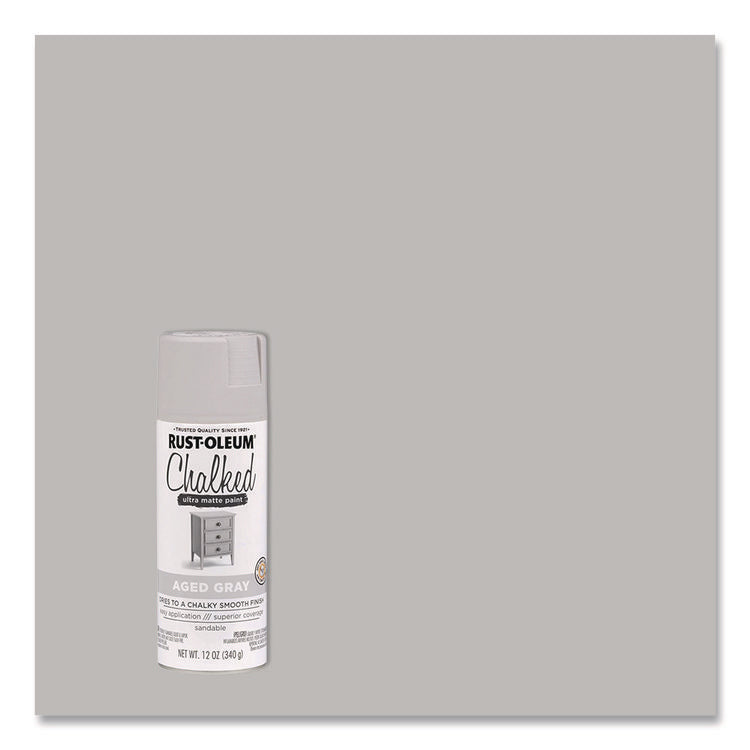 Ultra Matte Chalked Paint, Matte Aged Gray, 12 oz Aerosol Can, 6/Carton