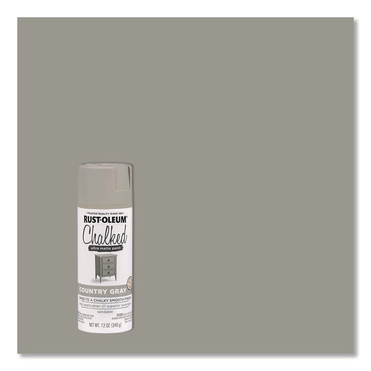 Ultra Matte Chalked Paint, Matte Country Gray, 12 oz Aerosol Can, 6/Carton