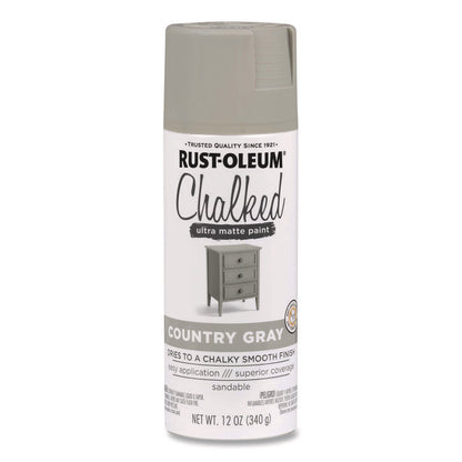 Ultra Matte Chalked Paint, Matte Country Gray, 12 oz Aerosol Can, 6/Carton