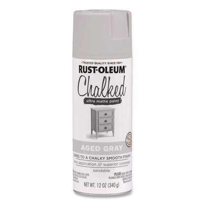 Ultra Matte Chalked Paint, Matte Aged Gray, 12 oz Aerosol Can