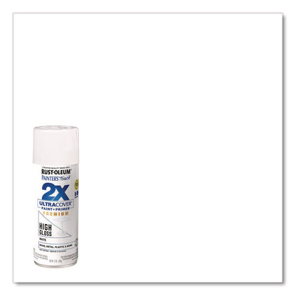 Painter's Touch 2X Ultra Cover Spray Paint, High Gloss White, 12 oz Aerosol Can, 6/Carton