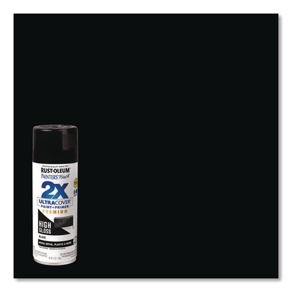Painter's Touch 2X Ultra Cover Spray Paint, High Gloss Black, 12 oz Aerosol Can, 6/Carton