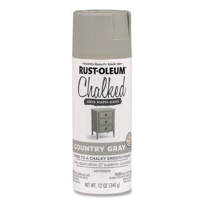 Ultra Matte Chalked Paint, Matte Country Gray, 12 oz Aerosol Can