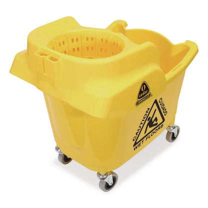 MaxiRough Institutional Mop Bucket and Wringer, 32 to 35 qt, Yellow