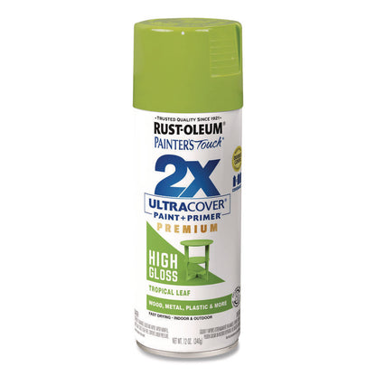 Painter's Touch 2X Ultra Cover Spray Paint, High Gloss Tropical Leaf, 12 oz Aerosol Can, 6/Carton