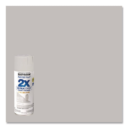 Painter's Touch 2X Ultra Cover Spray Paint, Ultra Matte Gray, 12 oz Aerosol Can, 6/Carton