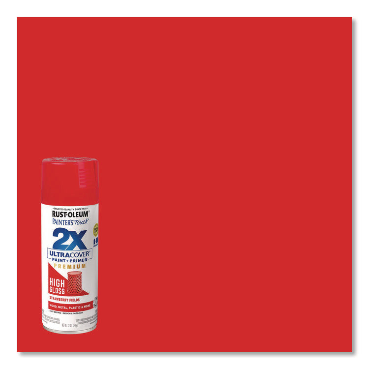 Painter's Touch 2X Ultra Cover Spray Paint, High Gloss Strawberry Fields, 12 oz Aerosol Can