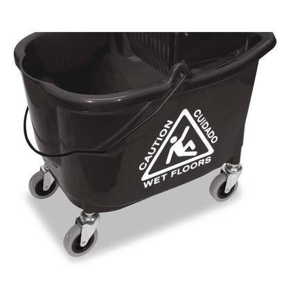 Premier Downpress Mop Bucket and Wringer, 32 to 35 qt, Black