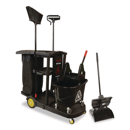 Premier Downpress Mop Bucket and Wringer, 32 to 35 qt, Black