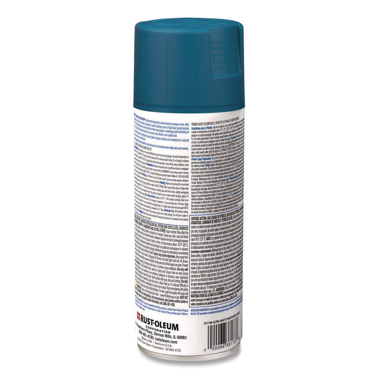 Painter's Touch 2X Ultra Cover Spray Paint, Ultra Matte Blue, 12 oz Aerosol Can, 6/Carton