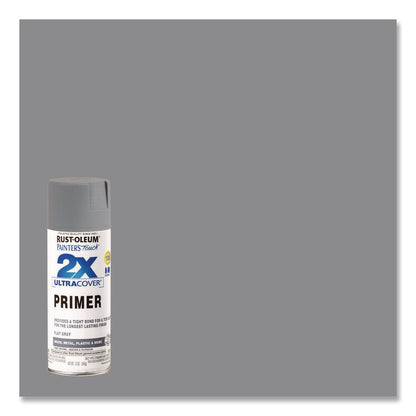 Painter's Touch 2X Ultra Cover Spray Paint, Flat Gray, 12 oz Aerosol Can, 6/Carton