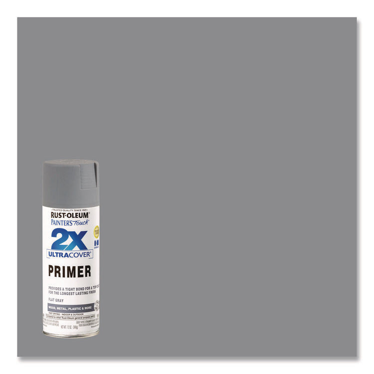 Painter's Touch 2X Ultra Cover Spray Paint, Flat Gray, 12 oz Aerosol Can