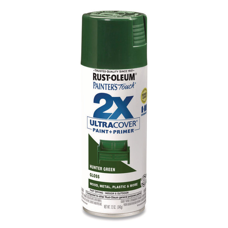 Painter's Touch 2X Ultra Cover Spray Paint, Gloss Hunter Green, 12 oz Aerosol Can