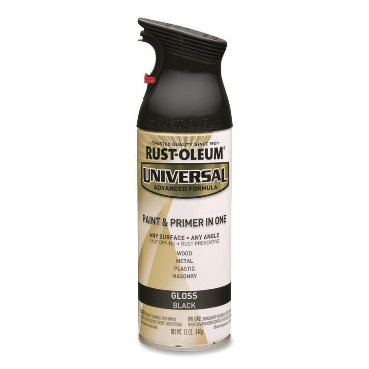Universal Premium Spray Paint, Gloss Black, 12 oz Aerosol Can