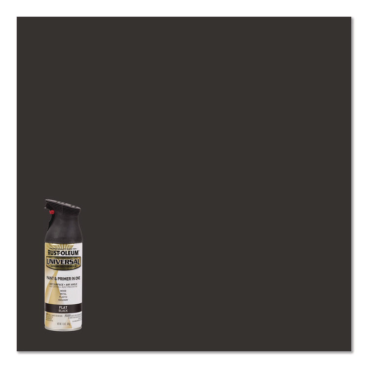 Universal Premium Spray Paint, Flat Black, 12 oz Aerosol Can
