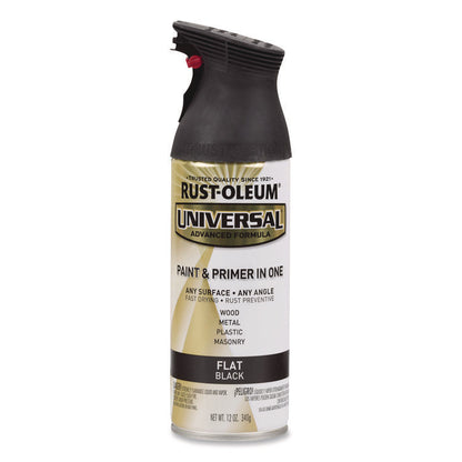 Universal Premium Spray Paint, Flat Black, 12 oz Aerosol Can