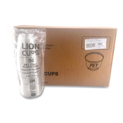 Plastic Cold Cups, Sundae, 8 oz, Clear, 1,000/Carton