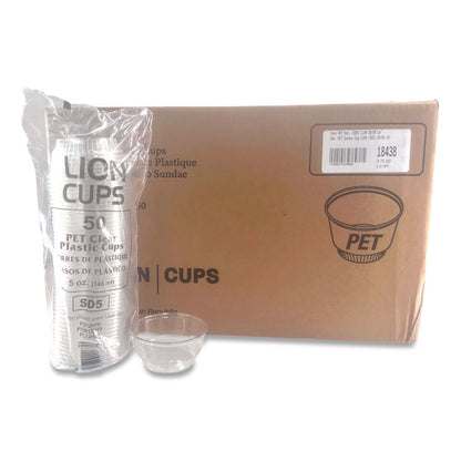 Plastic Cold Cups, Sundae, 5 oz, Clear, 1,000/Carton