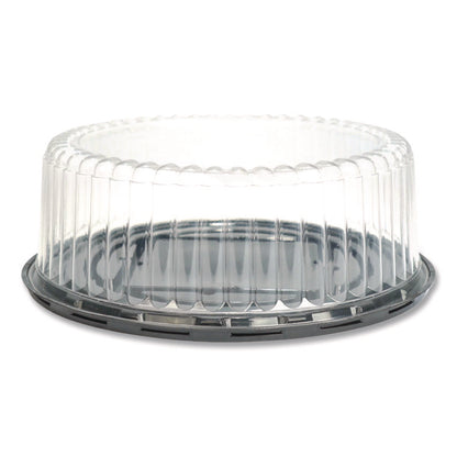 Bakery Containers, 9" Cake Container, 11.2" Diameter x 3.5" h, Black/Clear, 50/Carton