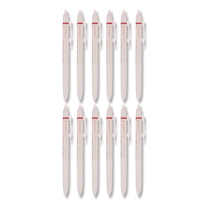 Frixion Waai Erasable Gel Pen, Retractable, Extra Fine 0.5 mm, Cherry Ink, Beige/Cherry Barrel, Dozen