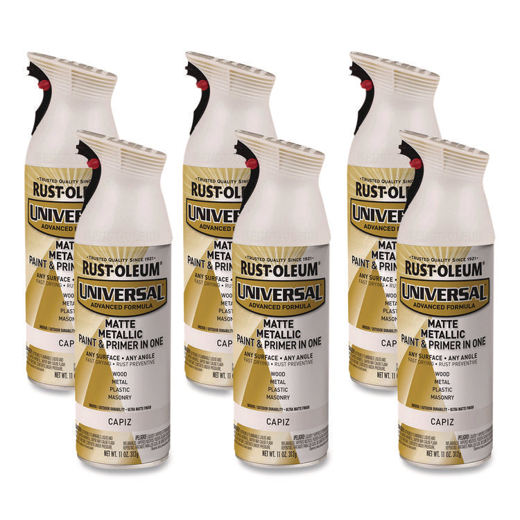 Universal Premium Spray Paint, Metallic Capiz, 11 oz Aerosol Can, 6/Carton