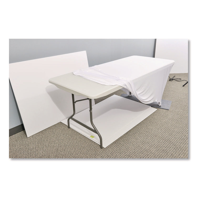iGear Fabric Table Cover, Polyester/Spandex, 30" x 72", White